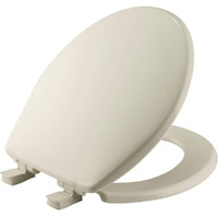 Bemis 730Slec Slow Close Toilet Seat  Easy Clean Hinges And Durable Plastic Seat  Round  Biscuit