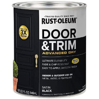 Rust-Oleum 369383 Advanced Dry Door & Trim Paint  Quart  Satin Black