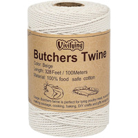 Vivifying Butchers Twine  328 Feet 2Mm Food Safe Cotton Bakers String For Tying Meat  Making Sausage  Trussing Turkey  Roasting  Cooking And Packing(Beige)