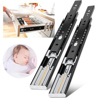 Yenuo Soft Close Drawer Slides Full Extension Side Mount 12 14 16 18 20 22 24 Inch Ball Bearing Metal Rails Track Guide Glides Runners Heavy Duty 100 Pound (Soft Close -1 Pair  14 Inch)
