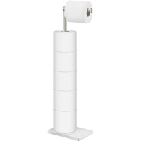 Toilet Paper Holder Free Standing  6 Rolls Modern Stainless Steel Standing Bathroom Toilet Paper Roll Holder Stand With Storage Brushed Nickel Tissue Holder  Marble Base  Naturous