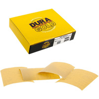 Dura-Gold Premium 1/4 Sheet Gold Sandpaper Sheets  320 Grit (Box Of 25) - 4.5"" X 5.5"" Size Hook & Loop Backing  Wood Furniture Woodworking  Auto Paint - For Palm Sanders  Clip-On  Hand Sanding Blocks