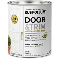 Rust-Oleum 369384 Advanced Dry Door & Trim Paint  Quart  Satin White