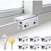 Sliding Window Locks (6 Sets)  Security Window Locks With Keys  Adjustable Aluminum Sliding Window Stops  Easy Installation Without Drilling  For Vertical And Horizontal Sliding Windows (Silver)