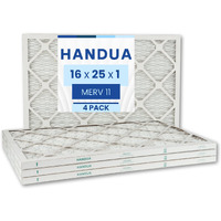 Handua 16X25X1 Air Filter Merv 11  Plated Furnace Ac Air Replacement Filter  4 Pack (Actual Size: 15.75"" X 24.75"" X 0.75"")