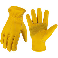 Kkoying Leather Work Gloves For Men & Women  Gardening Gloves  Reinforced Durable Cowhide Work Gloves  Puncture & Cut Resistant (Xxs)