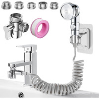 Roscid Sink Faucet Sprayer Attachment Set  Kitchen Bathroom Pet Bathing Shower Head With 9.8Ft Hose And G1/2 / M22 / M24 / M26 / M28 Faucet Adapters  Hair Washing  Dog Shower (Faucet Not Included)