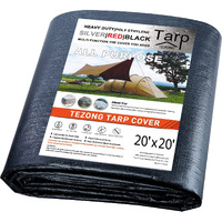 Tarps Heavy Duty Waterproof 20X20Ft Black Plastic Tarps 12Mil Multipurpose Outdoor Tarp Cover Poly Tarpaulin For Emergency Rain Or Sun  Roof  Patio Furniture  Firewood  Canopy