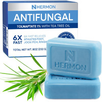 Hermon Antifungal Soap With Tea Tree Oil: Antifungal Bar Soothing Care & Relief Of Itchy For Ringworm Jock Itch Tinea Versicolor Athletes Foot - Body & Face Wash For Men And Women