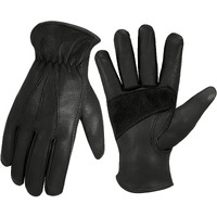 Kkoying Leather Work Gloves For Men & Women  Reinforced Durable Gardening Gloves Cowhide Work Gloves Puncture & Cut Resistant (Black  Medium)