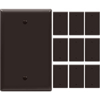 Enerlites Blank Device Wall Plate  Gloss Finish  Mid-Size Blank Outlet Covers  1-Gang 4.88"" X 3.11""  Unbreakable Polycarbonate Thermoplastic  Ul Listed  8801M-Br-10Pcs  Brown (10 Pack)