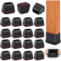 16 Pcs Rectangle Chair Leg Floor Protectors  Silicone Chair Leg Protectors For Hardwood Floors  High Elastic Chair Leg Cover For Chair Table Desk  Protect Wooden Floors From Scratching  Won'T Tear