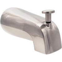 Westbrass E531D-1F-07 5-1/4"" Reach Wall Mount Tub Spout With Front Diverter  Satin Nickel