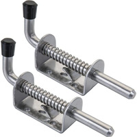 Quality Life Spring Loaded Gate Latch Pin Barrel Bolt 5In Durable 304 Stainless Steel Heavy Duty - 2Pcs
