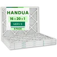 Handua 16X20X1 Air Filter Merv 8 Dust Control  Plated Furnace Ac Air Replacement Filter  4 Pack (Actual Size: 15.75"" X 19.75"" X 0.75"")