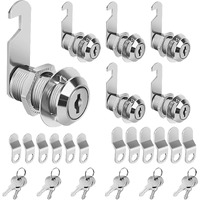 Pertinel Cam Locks Cabinet Locks Keyed Alike  1-1/8'' (Length) Cylinder Fits On 7/8'' Max Panel Thickness  Secure Files Drawers Mailbox Rv Storage Locks Replacement Set  Zinc Alloy (1-1/8 Inch 6Pcs)