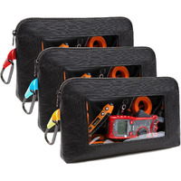 Foxrino 3 Pack Tool Pouch Zipper Bag  Heavy Duty Small Tool Bag With Clear Window  Multipurpose Storage Pouch For Tools  Gadgets  Cosmetics  Stationery  Travel Accessories