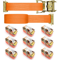 Saluinoki 10Pack E Track 2 Ratchet Strap Etrack Van Strap Box Truck Strap Accessories Heavy Duty 12Ft E Track Accessories 4400Lbs Breaking Load  2200 Working Load Orange