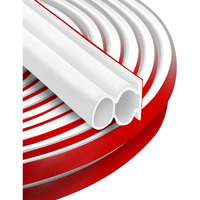 Bisothai 19.7 Feet Rubber Weather Stripping Door Seal Large Gap  Extra Thick Self-Adhesive D-Shaped Door Weather Stripping Seal Strip For Door Frame Door Insulation Strip Soundproofing (White)