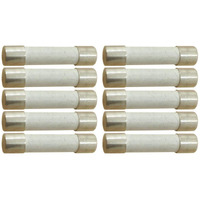 Yolistic 10 Amp Slow-Blow Time Delay Fuse Ceramic 6.35X31.75Mm(1/4"" X 1-1/4"") (Pack Of 10)