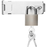 1 Set Stainless Steel Padlock Hasp  Door Hasp Latch Locks  Padlock Latch Gate Door Locks Hasp Latches  Heavy Duty Hasp Lock Latch With Lock Key For Cabinet Closet Shed Door Lock Hasp Latch Catch  5""