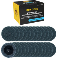 Dura-Gold 2"" Diameter Surface Conditioning Discs Blue Fine Sanding Grit (Box Of 25) - R-Type Quick Change Roll Lock Connection For Rust Removal