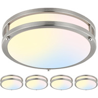 4-Pack 10Inch Led Flush Mount Ceiling Light Fixtures For Kitchen 30W  5Cct 2700K 3000K 4000K 5000K 6500K  3200Lm Dimmable Ceiling Lights  Bright Ceiling Lamps For Bathroom Stairwell Bedroom  Nickel