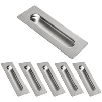 Homotek 6 Pack Flush Pull 7 In Sliding Closet Door Handles Recessed Rectangular Big Handles Bypass Door Handles  Large Size Satin Brushed Stainless Steel Barn Door Finger Pull Set  Free Of Sharp Edge
