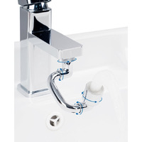 Hibbent 1080 Swivel Faucet Extender  Metal Rotatable Sink Faucet Aerator With Brass Extension  Dual Function 2 Modes Kitchen & Bathroom Sink Sprayer  Faucet Attachment For Gargle/Eye/Face Washing