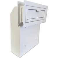 Plugsharge Through The Door Mail Drop Box - 1.5Mm Steel Payment Dropbox - Door Mount Theft Proof Mailbox - Locking Deposit Drop Box For Night Key  Deposit  Cash  And Rent  White