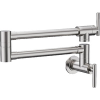 Cenosa Pot Filler Faucet Brushed Nickel Commercial Wall Mount Stove Faucet Lead-Free Wall Mount Pot Filler Facuet