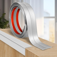 Flexible Wall Corner Protector Moulding Trim Peel And Stick Wall Corner Guards Edge Protector Self Adhesive Molding Trim Strip For Edge Ceiling (Silver  0.8 In X 20 Ft)