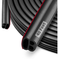 Fingwerk 40 Feet Rubber Door Weather Stripping Door Seal Large Gap And Easy Installation  Self-Adhesive Universal Car Door Weather Stripping Door Seal Strip For Door Frame(Black)