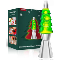 Tree Liquid Motion Lamp 14.5 Inches Table Lamp Christmas Indoor Decorations Lamp For Adults And Kids  Mood Lighting Home Decor Lav Lamp Green Bottle White Wax