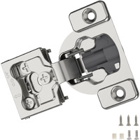 Furniware 2 Pieces 1/4"" Small Overlay Concealed Face Frame Hinges  105 Open Angle 4 Level Soft Close Screw On Compact Cabinet Hinge For Face Frame Door  Soft Close On/Off Switch  Self Closing