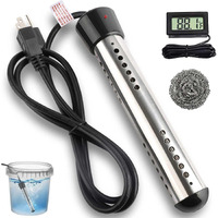 Immersion Water Heater  2000W Portable Electric Instant Bucket Heater With Digital Lcd Thermometer  Stainless Steel Guard Anti-Scalding Submersible Water Heater For Bathtub Hot Tub Pool  Ul Listed