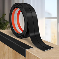 Flexible Wall Corner Protector Moulding Trim Peel And Stick Wall Corner Guards Edge Protector Self Adhesive Molding Trim Strip For Edge Ceiling (Black  0.8 In X 10 Ft)
