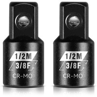 Blackrobot 2 Piece 3/8 F To 1/2 M Impact Socket Adapter Set Sae Drive Cr-Mo Steel Exceeds Ansi Standards Square Drive Reducer For Impact Driver Wrench