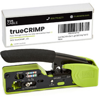 Truecable Crimp Tool For Pass Through Rj45 - All-In-One Ethernet Crimper  Cutter  Stripper - Works With Cat5E  Cat6  Cat6A Shielded And Unshielded Connectors