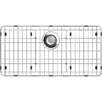 Sink Protector For Kitchen Sink Metal Sink Rack 28-7/8"" X 14-3/8"" Corner Radius 4/5"" Stainless Steel Sink Grate With Rear Drain Hole For Single Bowl Sink Grid For Bottom Of Sink With Strainer 1 Pack