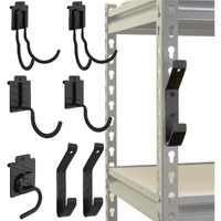 Wallmaster Boltless Shelving Hook Organizer Kit 7 Pcs Adjustable Storage Hanging Accessories For 1.5 Inch Keyhole Rack Garage Heavy Duty Tool Storage System