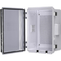 Animacyn Abs Electrical Junction Box  Ventilated Design  Cable Grommets  Ip65 Waterproof Enclosure  Indoor/Outdoor Use With Mounting Panel. (Clear Cover  11""X7.4""X5.5"")