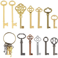 12Pcs Hollow Barrel Skeleton Key  Universal Barrel Key Replacement  Generic Skeleton Key For Vintage Furniture And Locks
