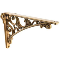 Cabdm Decorative Shelf Bracket 10 Inch  Antique Brass Shelf Brackets For Shelving  Heavy Duty Vintage  Diy Projects  Hardware Included  2 Pack  9.84X7X1.73 Inch Baroque Style