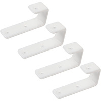 Mdply 4 Pack Bunk Bed Ladder Hook  Inside 1"" Kids Bunk Bed Replacement Hardware  White Pvc Metal Loft Bed Ladder Hooks  Camper/ Rv Bunk Ladder J Brackets With 2 Size Screws (4 Pcak  White)