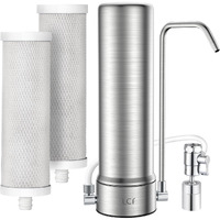 Lcf Upgrade Countertop Water Filter  ???????????? ???????? Enhanced 6-Stage Stainless Steel Water Filter For Sink Faucet  Reduces Heavy Metals  Bad Taste & 99% Chlorine  16 000 Gallons(2 Filters)