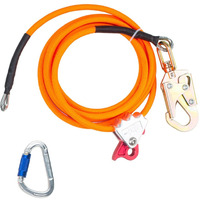 Dorbuphan 1/2"" X 14' Steel Core Flipline Kit  Adjustable Lanyard Steel Core Tree Climbing Harness Lanyard Flipline For Tree Climbing