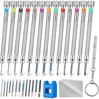13Pcs Professional Watch Screwdriver Set  Aomisiv Micro Precision Glasses Repair Kit  With 13Pcs 0.6-2.0Mm Extra Replace Blades  For Eyeglass Sunglass Watchmaker Jewelry Computer Phone Small Tools