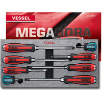 Vessel Megadora Tang-Thru Screwdriver Set 8Pcs. 9308Eva (Eva Foam Set/Tang Thru)