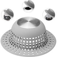 Aluvor Shower Drain Hair Catcher  Bathtub Drain Cover Foldable Silicone Shower & Tub Protector For Pop-Up & Regular Drains